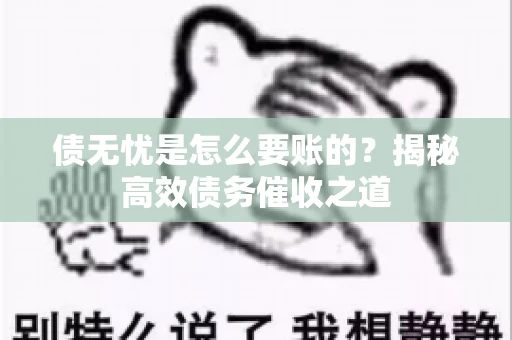 债无忧是怎么要账的？揭秘高效债务催收之道