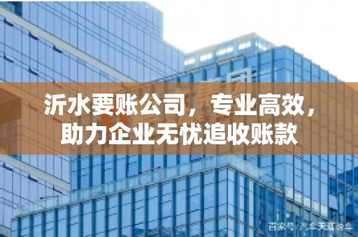 沂水要账公司，专业高效，助力企业无忧追收账款