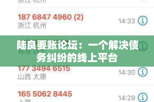 陆良要账论坛:一个解决债务纠纷的线上平台 陆良要账论坛:一个解决债务纠纷的线上平台