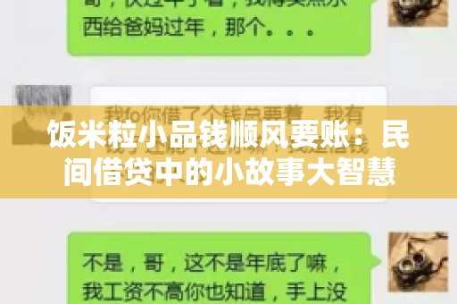 饭米粒小品钱顺风要账:民间借贷中的小故事大智慧 饭米粒小品钱顺风要账:民间借贷中的小故事大智慧