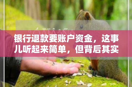 银行退款要账户资金,这事儿听起来简单,但背后其实有不少学问。今天咱们就来聊聊这个话题,希望能帮到那些正在为银行退款账户资金问题烦恼的朋友们。 银行退款要账户资金,这事儿听起来简单,但背后其实有不少学问。今天咱们就来聊聊这个话题,希望能帮到那些正在为银行退款账户资金问题烦恼的朋友们。
