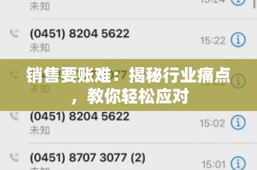 销售要账难:揭秘行业痛点,教你轻松应对 销售要账难:揭秘行业痛点,教你轻松应对