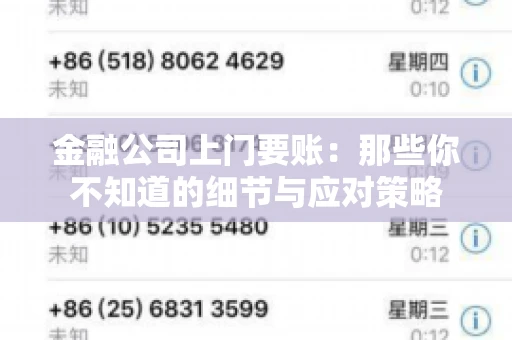 金融公司上门要账：那些你不知道的细节与应对策略
