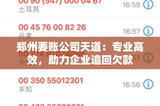 郑州要账公司天道:专业高效,助力企业追回欠款 郑州要账公司天道:专业高效,助力企业追回欠款