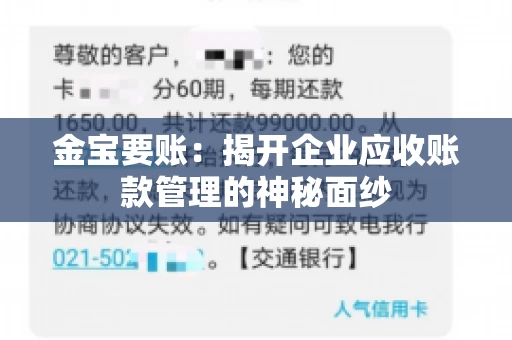 金宝要账：揭开企业应收账款管理的神秘面纱