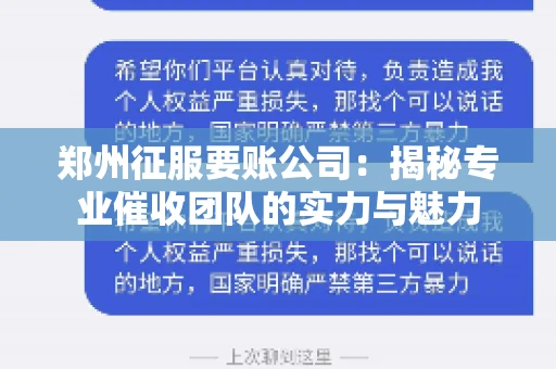 郑州征服要账公司：揭秘专业催收团队的实力与魅力