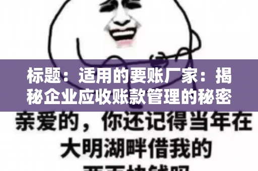 标题：适用的要账厂家：揭秘企业应收账款管理的秘密武器