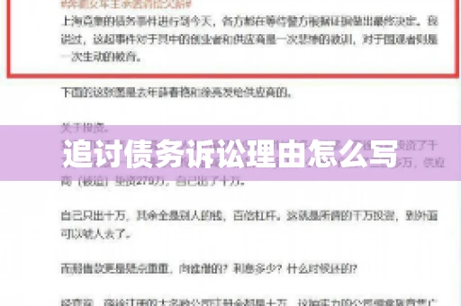 追讨债务诉讼理由怎么写