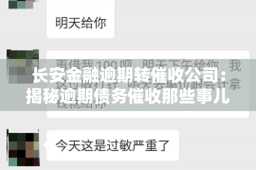 长安金融逾期转催收公司：揭秘逾期债务催收那些事儿