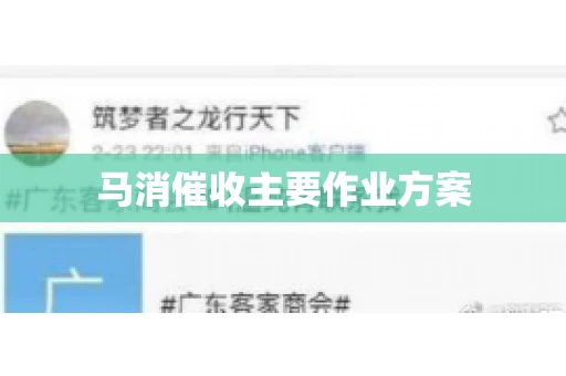 马消催收主要作业方案
