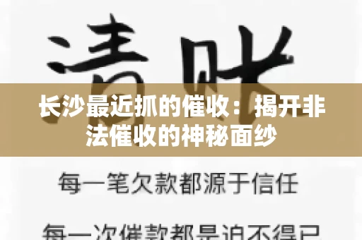 长沙最近抓的催收：揭开非法催收的神秘面纱